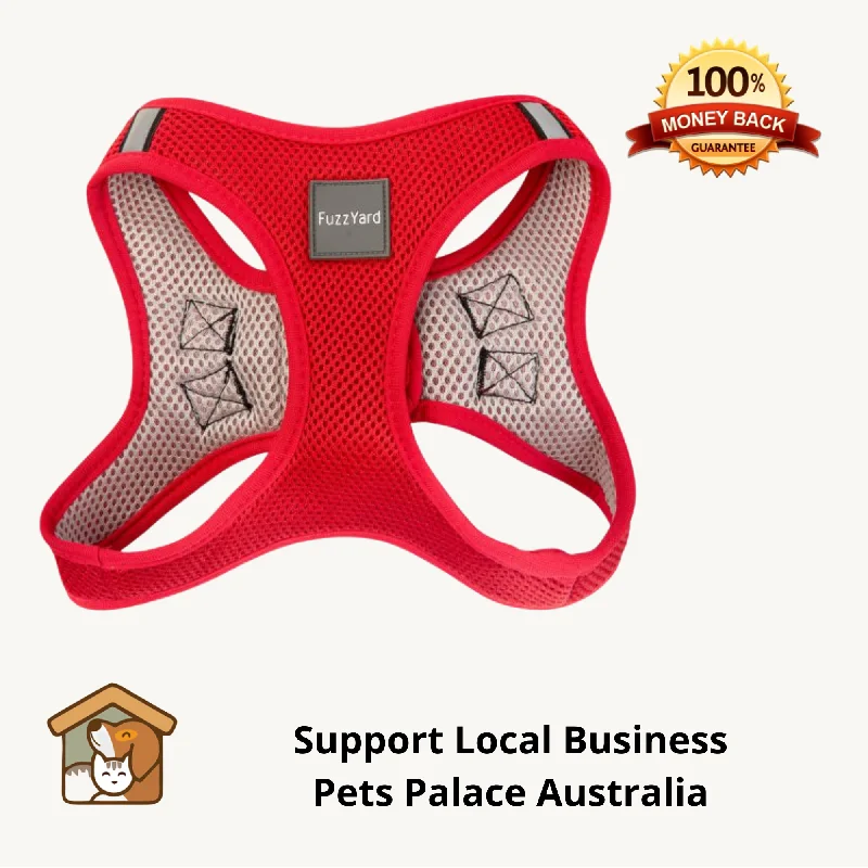  . **Pet collar with custom engraving**Fuzzyard Step In Harness Rebel Red