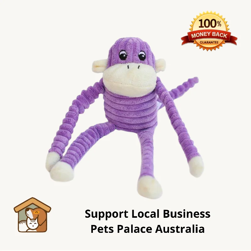  . **Pet traction rope is anti-explosion**ZippyPaws SPENCER CRINCKLE MONKEY PURPLE SMALL 28 x 10cm
