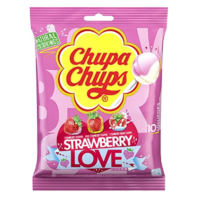- Foldable and portable cat bagCHUPA CHUPS LOLLIPOPS STRAWBERRY LOVE 10 PC 120 GM