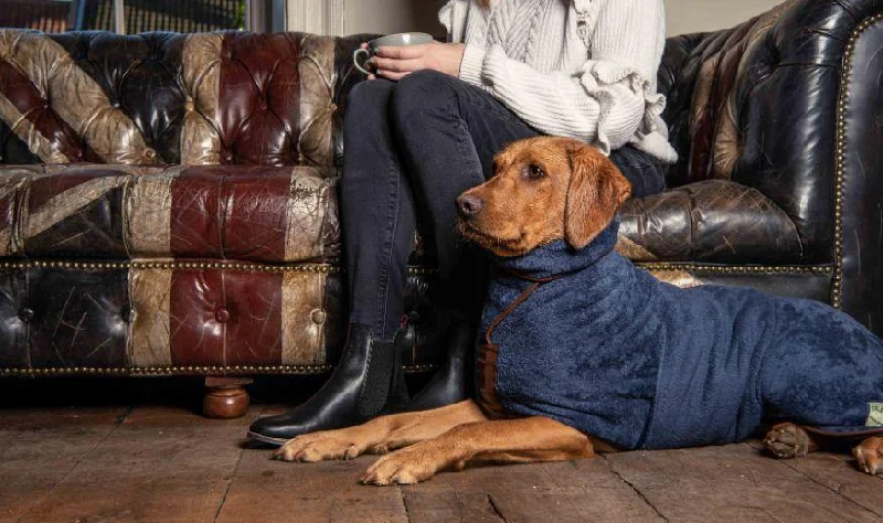 Ruff & Tumble Dog Drying coat Extra Large XL Mud Burgundy Navy