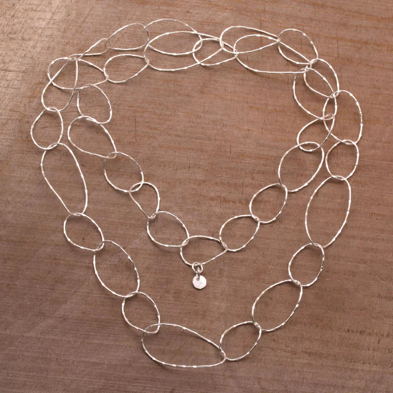 - Summer pet ice matTwisting Links Sterling Silver Chain Link Necklace from Bali