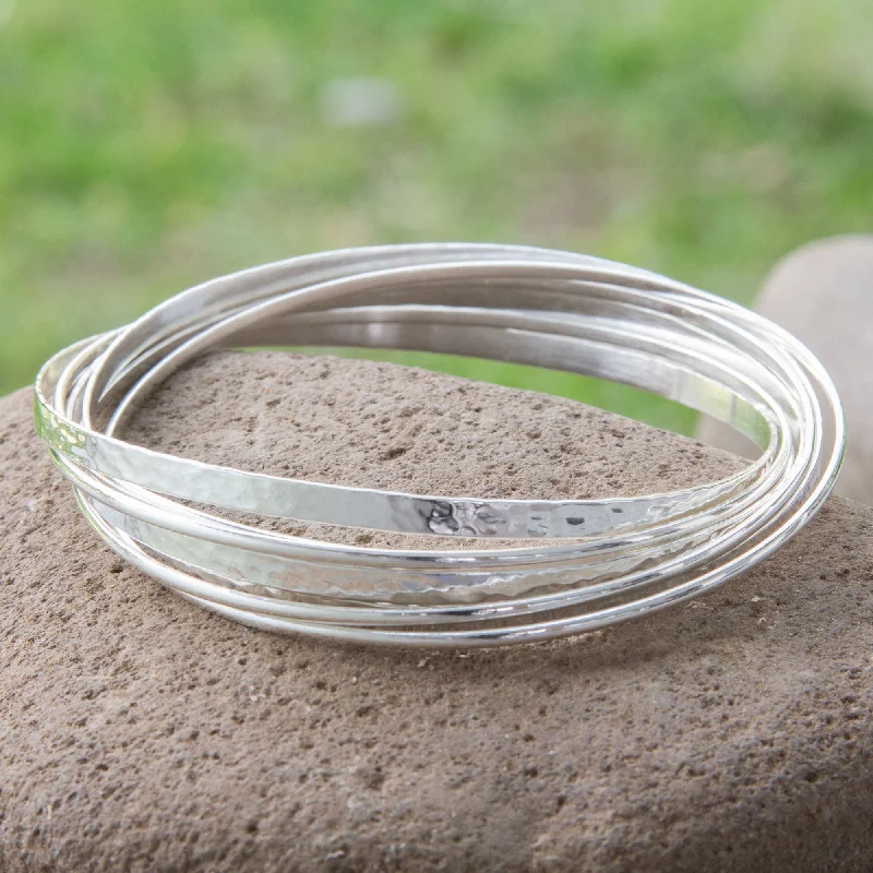 - Custom pet birthday cakeRippled Water Taxco Sterling Silver Bangle Bracelet