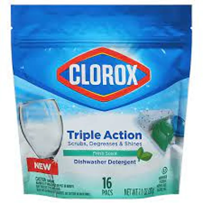 ---CLOROX DISHWASH POWDER TRIPLE ACTION FRESH SCENT 7.1 OZ