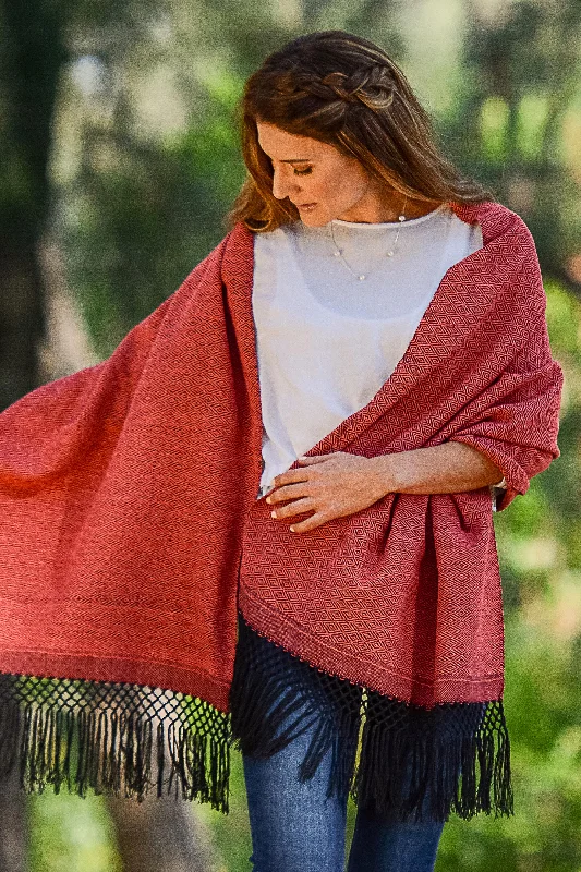 - Christmas pet Christmas clothingStriped Diamonds in Red Handwoven Red and Black Diamond Striped Cotton Rebozo - Christmas pet Christmas clothingStriped Diamonds in Red Handwoven Red and Black Diamond Striped Cotton Rebozo