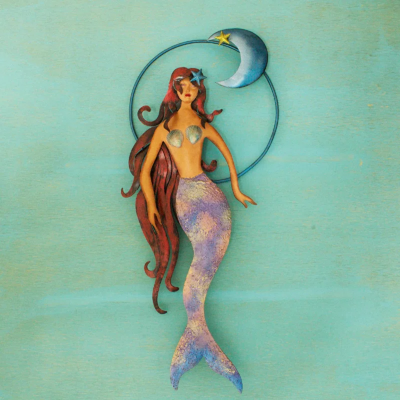 -Explosion-proof leash FOR LARGE dogsMermaid Moon Mexican Mermaid Wall Sculpture Hand Made of Iron -Explosion-proof leash FOR LARGE dogsMermaid Moon Mexican Mermaid Wall Sculpture Hand Made of Iron