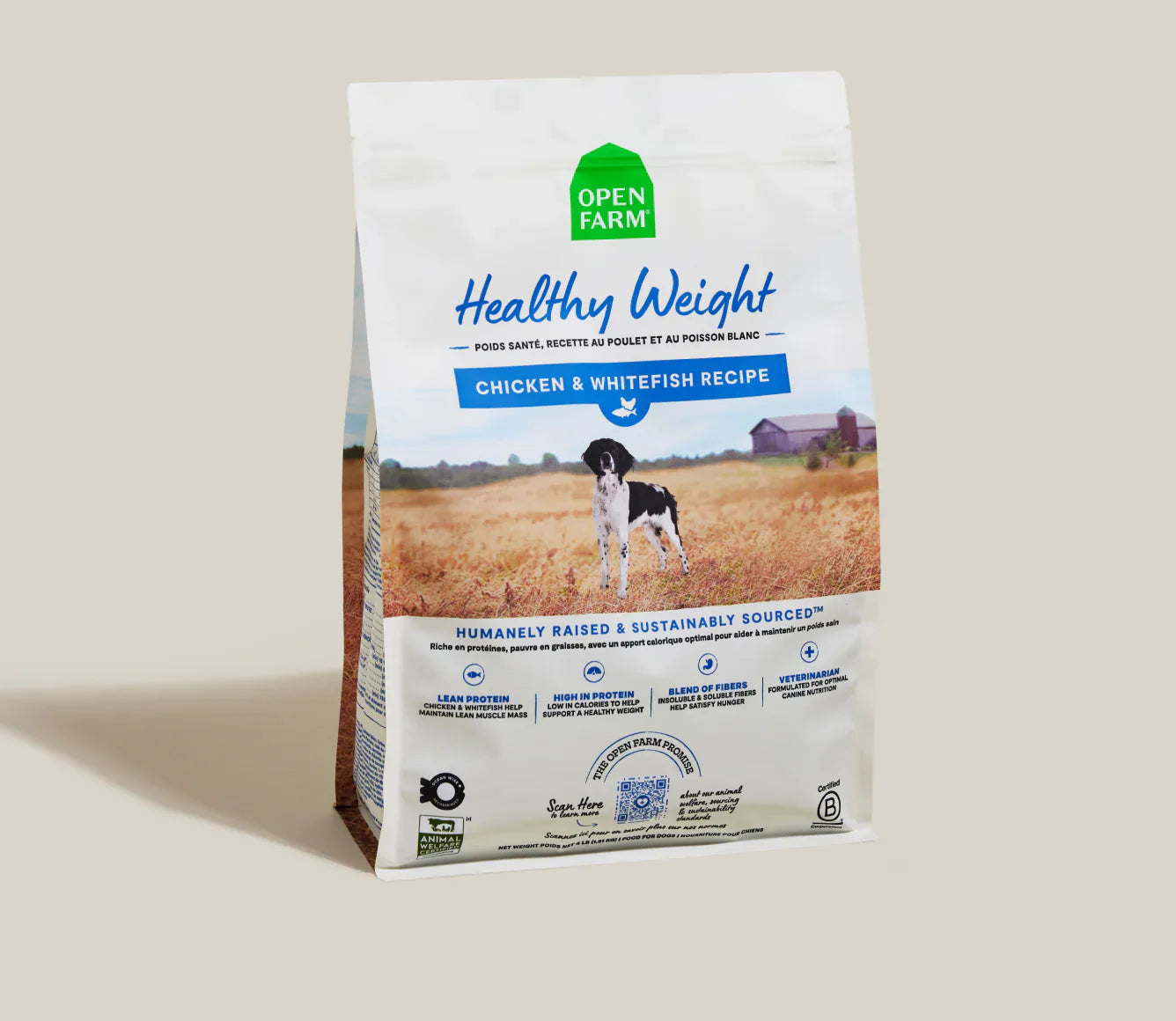 ---Open Farm Chicken & Whitefish Healthy Weight Dog Kibble