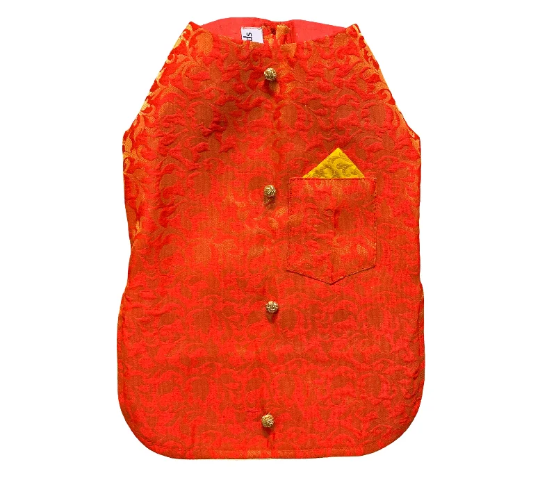Dog Clothes: Dog Sherwani Wedding Outfit (Red)