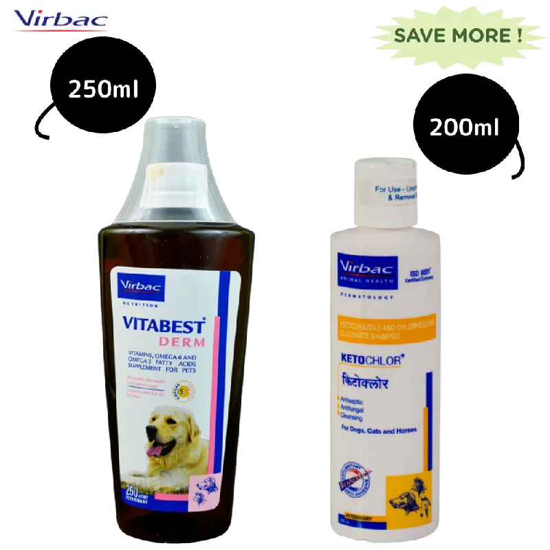 - Air box TSA certified check-inVirbac Vitabest Derm Omega Syrup (250ml) and Ketochlor Shampoo (200ml) Combo - Air box TSA certified check-inVirbac Vitabest Derm Omega Syrup (250ml) and Ketochlor Shampoo (200ml) Combo