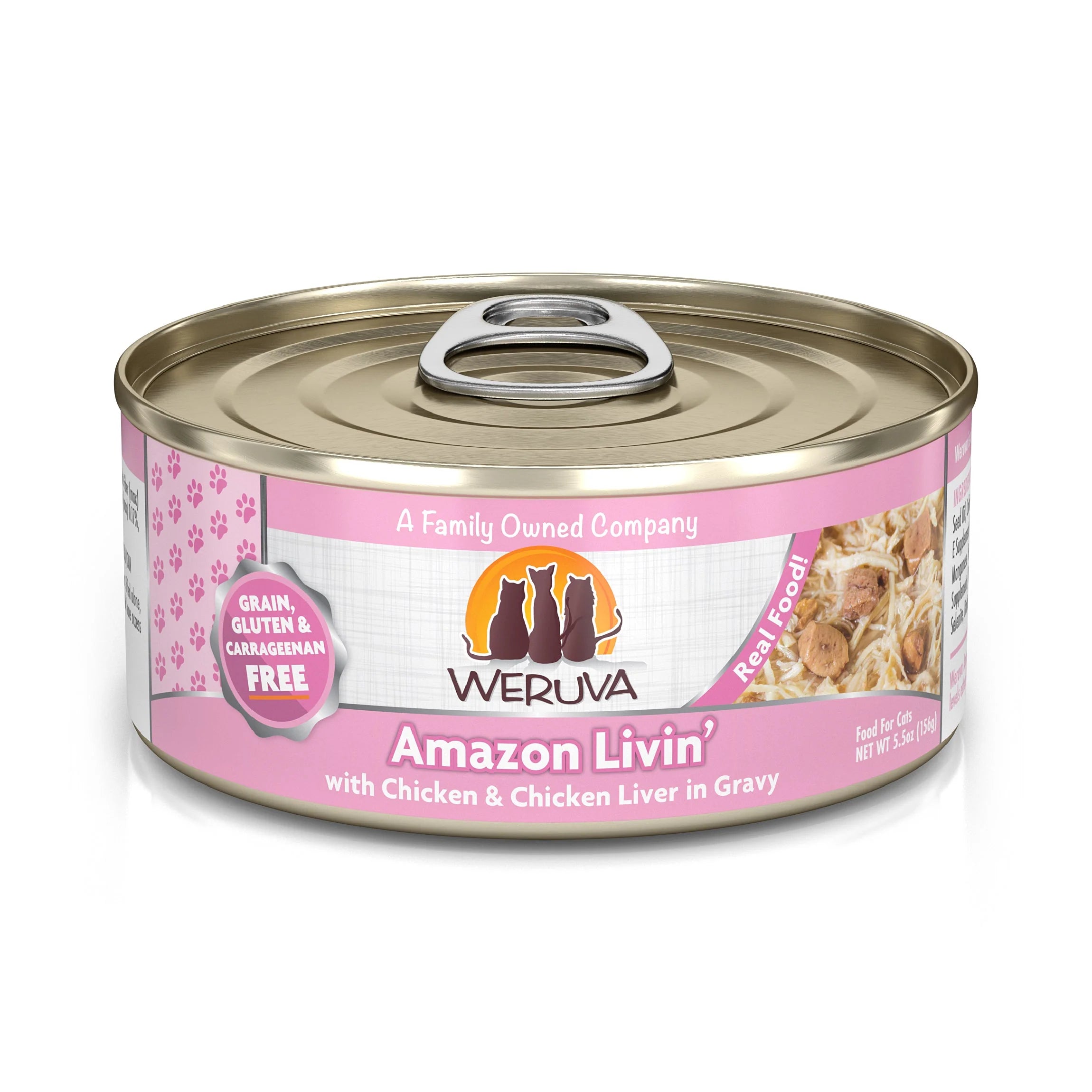    - Fish-based cat food  Weruva Cat Amazon Livin' (Nine Liver)
