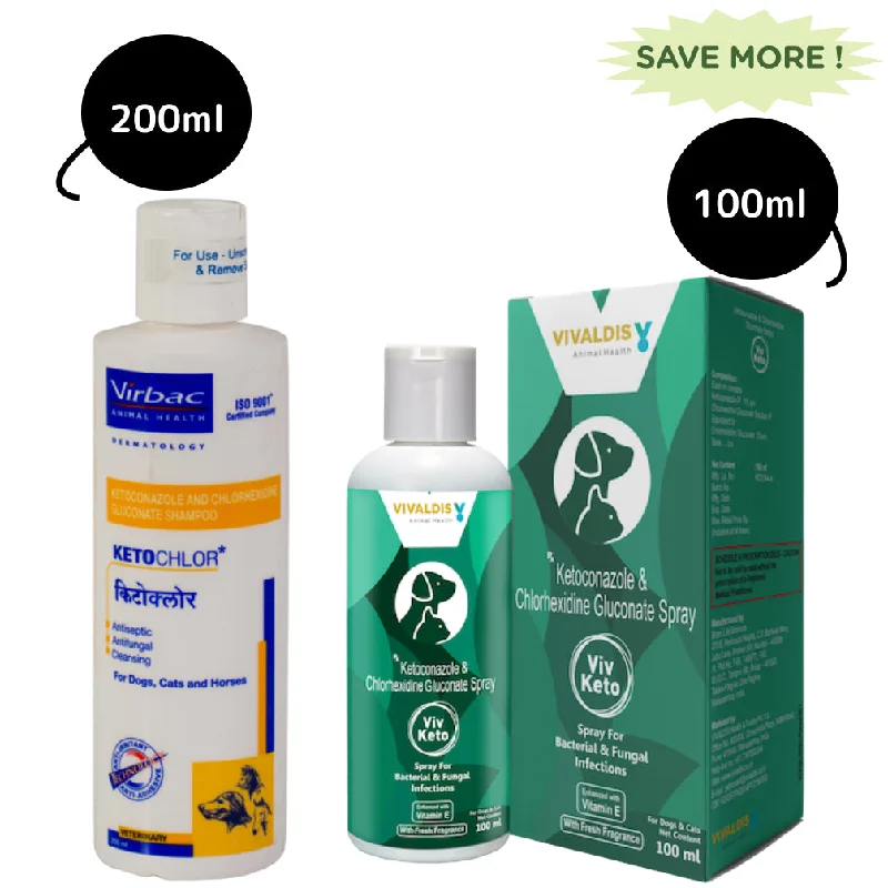 - Pet vitamin complex nutrition tabletsVirbac Ketochlor Shampoo (200ml) and Vivaldis Viv Keto Spray (100ml) Combo - Pet vitamin complex nutrition tabletsVirbac Ketochlor Shampoo (200ml) and Vivaldis Viv Keto Spray (100ml) Combo