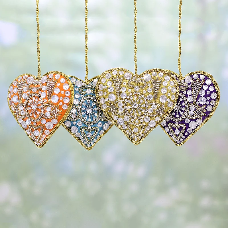 - Pet smart GPS locatorColorful Hearts 4 Heart Shaped Multicolored Embroidered Ornaments from India - Pet smart GPS locatorColorful Hearts 4 Heart Shaped Multicolored Embroidered Ornaments from India