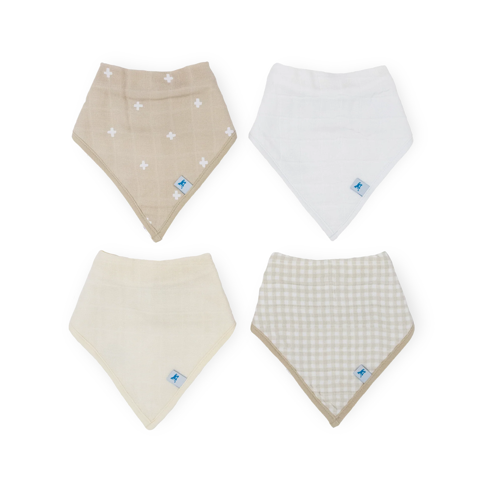 - Degradable pet feces bagLittle Unicorn Fleece Bandana Bib 4 Pack | Taupe Cross