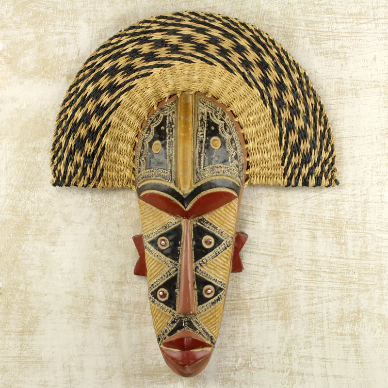 - Pregnant cat delivery room warming boxProsper Hand Made African Mask with Wood and Raffia Accents - Pregnant cat delivery room warming boxProsper Hand Made African Mask with Wood and Raffia Accents