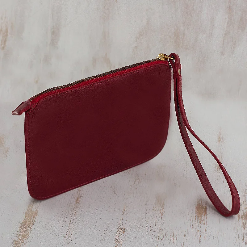 Pet ProductsTrendy Fashion in Cherry Handmade Cherry Leather Wristlet from Brazil