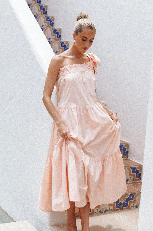 - ​​Pet toys under    yuanAva One Shoulder Maxi Dress - Peach