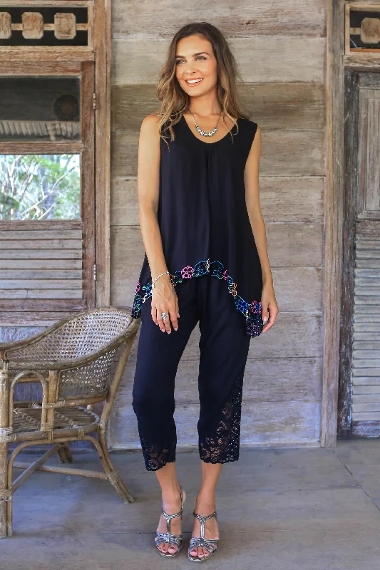 - Remote interactive pet feederFlower Colors in Black Floral Embroidered Rayon Blouse in Black from Bali - Remote interactive pet feederFlower Colors in Black Floral Embroidered Rayon Blouse in Black from Bali