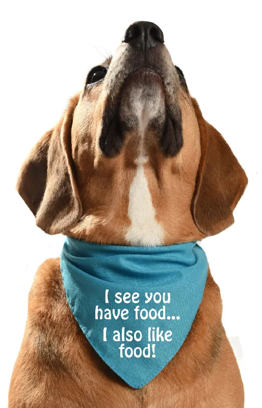 I see you have food, I also like food dog bandana