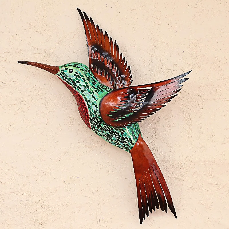 Pet ProductsGreen Hummingbird Iron Sheet Wall Art Left Facing Green Hummingbird Mexico