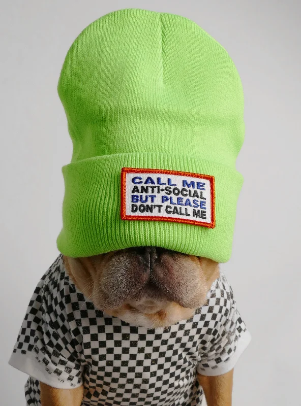 Classification by material or design:Call Me Anti-Social Beanie