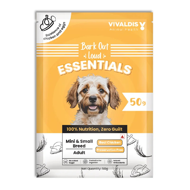 Pet ProductsBark Out Loud Essentials Real Chicken Mini and Small Breed Adult Dog Dry Food (50g) Pet ProductsBark Out Loud Essentials Real Chicken Mini and Small Breed Adult Dog Dry Food (50g)