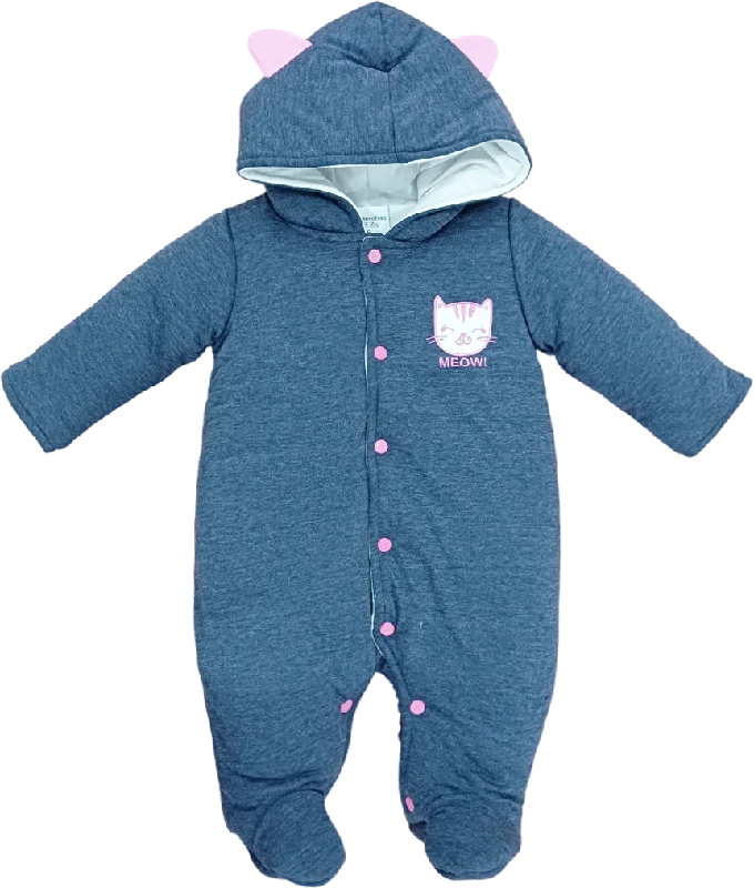- Foldable and portable cat bagGIRLS L/S QUILTED ROMPER HOODED MZW-24 0-3M 032