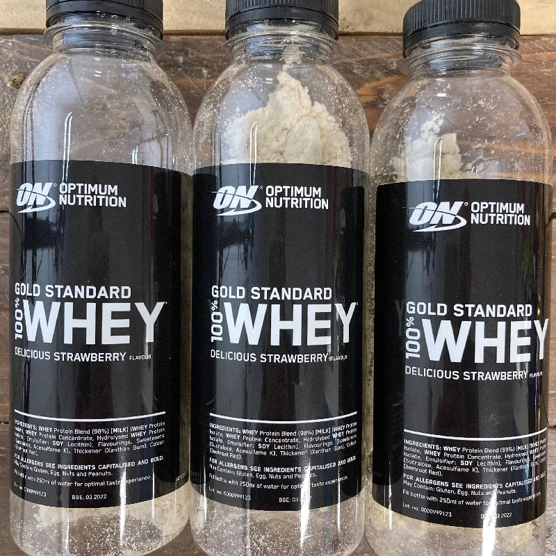 - Air box TSA certified check-in6x Optimum Nutrition Gold Standard 100% Whey Delicious Strawberry Shakes (6x30g Servings) - Air box TSA certified check-in6x Optimum Nutrition Gold Standard 100% Whey Delicious Strawberry Shakes (6x30g Servings)