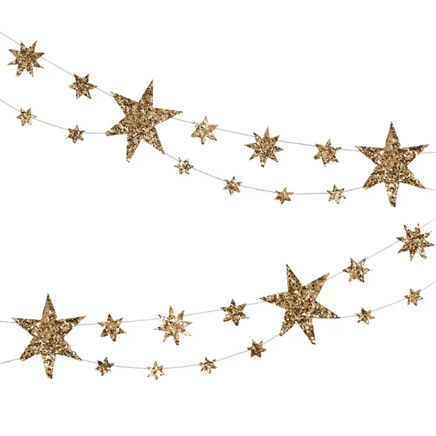 - ​​Christmas pet Christmas clothingMeri Meri Garland | Eco Glitter Stars