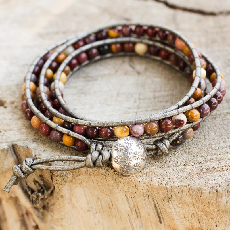 - Deodorizing cat litter tofu litterForest Flower Hand Made Leather and Jasper Wrap Bracelet - Deodorizing cat litter tofu litterForest Flower Hand Made Leather and Jasper Wrap Bracelet