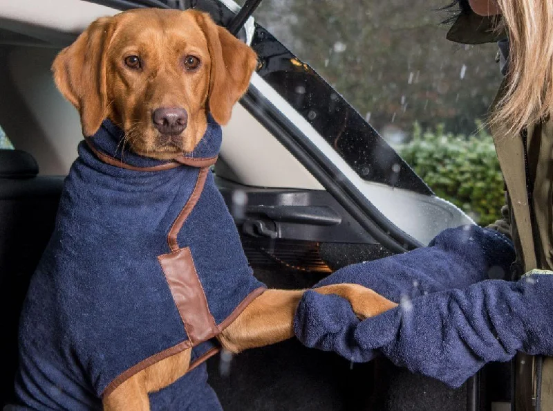 Ruff & Tumble Dog Drying Mitts Mud Burgundy Navy