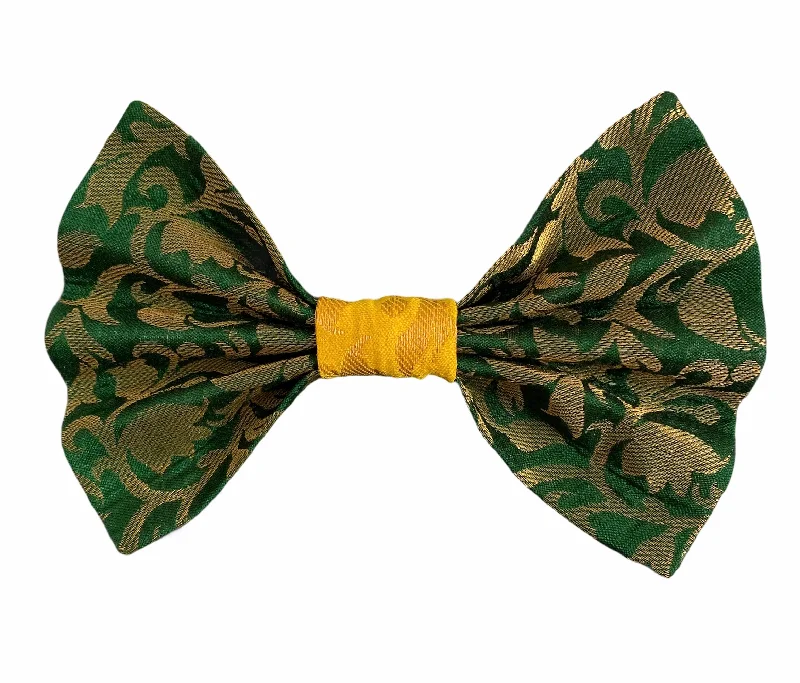 Bow Ties for Dogs: Ethnic Diwali Bow Tie (Green & Yellow)