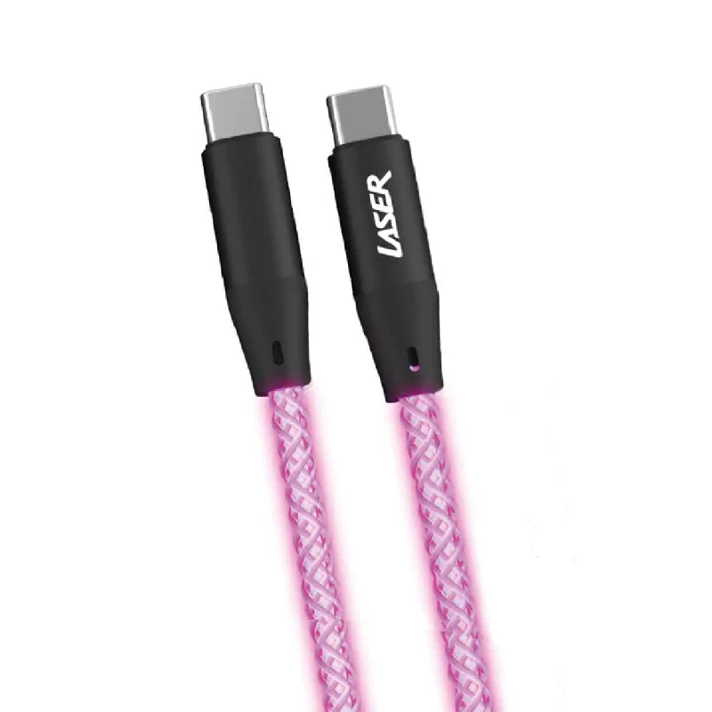  -Explosion-proof leash FOR LARGE dogsLaser 1m LED USB-C 60W Braided Cable (Rainbow)