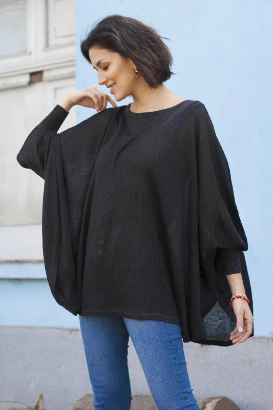 - Smart cat litter box with automatic cleaningNight Breeze Soft Knit Bohemian Style Black Drape Sweater from Peru - Smart cat litter box with automatic cleaningNight Breeze Soft Knit Bohemian Style Black Drape Sweater from Peru