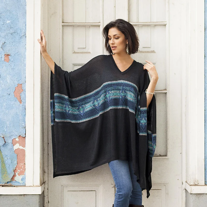 - Dog disposable foam shower gelSeasonal Escape Artisan Crafted Cotton Blend Poncho in Black and Blue - Dog disposable foam shower gelSeasonal Escape Artisan Crafted Cotton Blend Poncho in Black and Blue