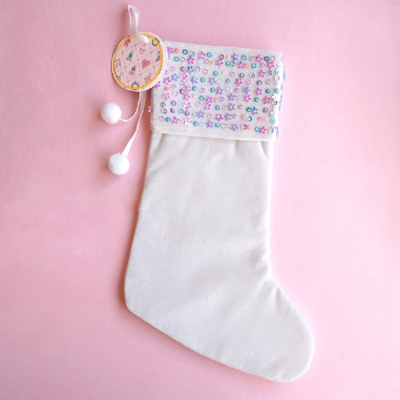 - Car dog seat beltLauren Hinkley Christmas Sequin Stocking | Enchanted Christmas WHITE - Car dog seat beltLauren Hinkley Christmas Sequin Stocking | Enchanted Christmas WHITE