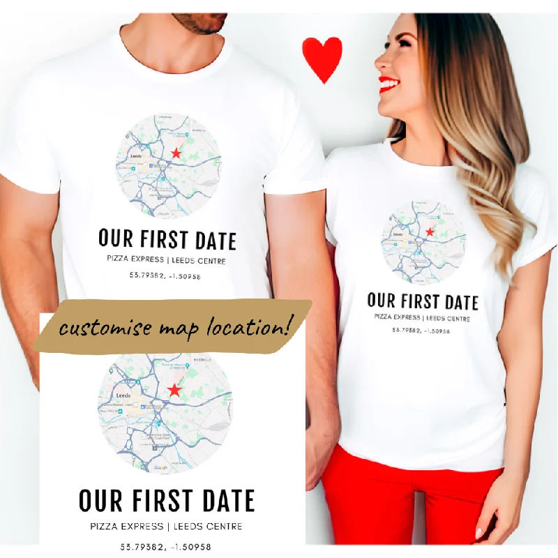 LoveMap First Date GPS Map Location Matching T-Shirts