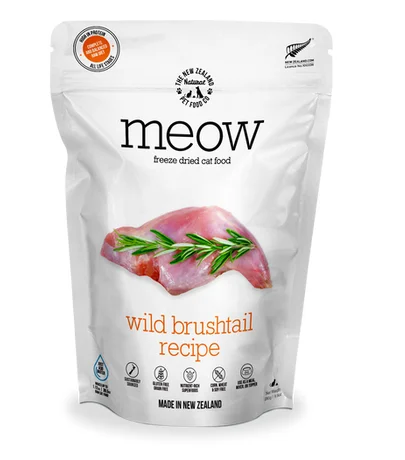    - Indoor cat food  New Zealand Pet Food Co. Meow Treats Wild Brushtail