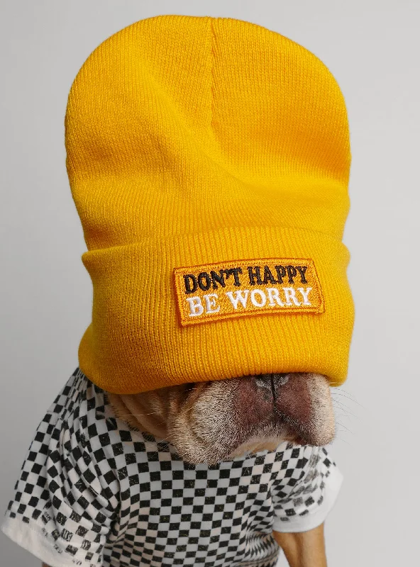 Combined with specific occasions:Don't Happy Be Worry Beanie
