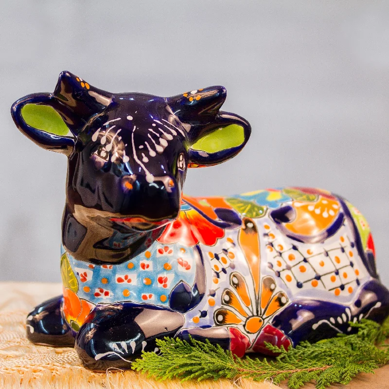 - Automatic induction pet water dispenserVibrant Cow Hand-Painted Ceramic Cow Sculpture from Mexico - Automatic induction pet water dispenserVibrant Cow Hand-Painted Ceramic Cow Sculpture from Mexico