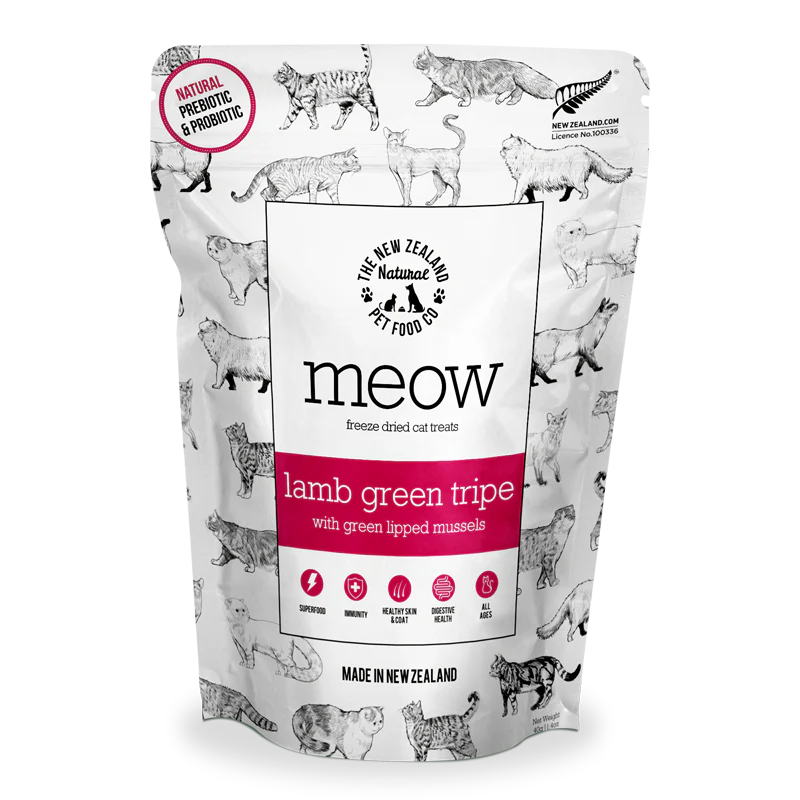    - Cat food for dental health  New Zealand Pet Food Co. Meow Treats Lamb Green Tripe