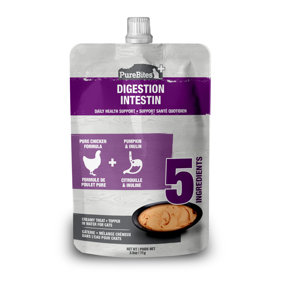    - Affordable cat food with good quality  PureBites Cat Squeezables Gut & Digestion