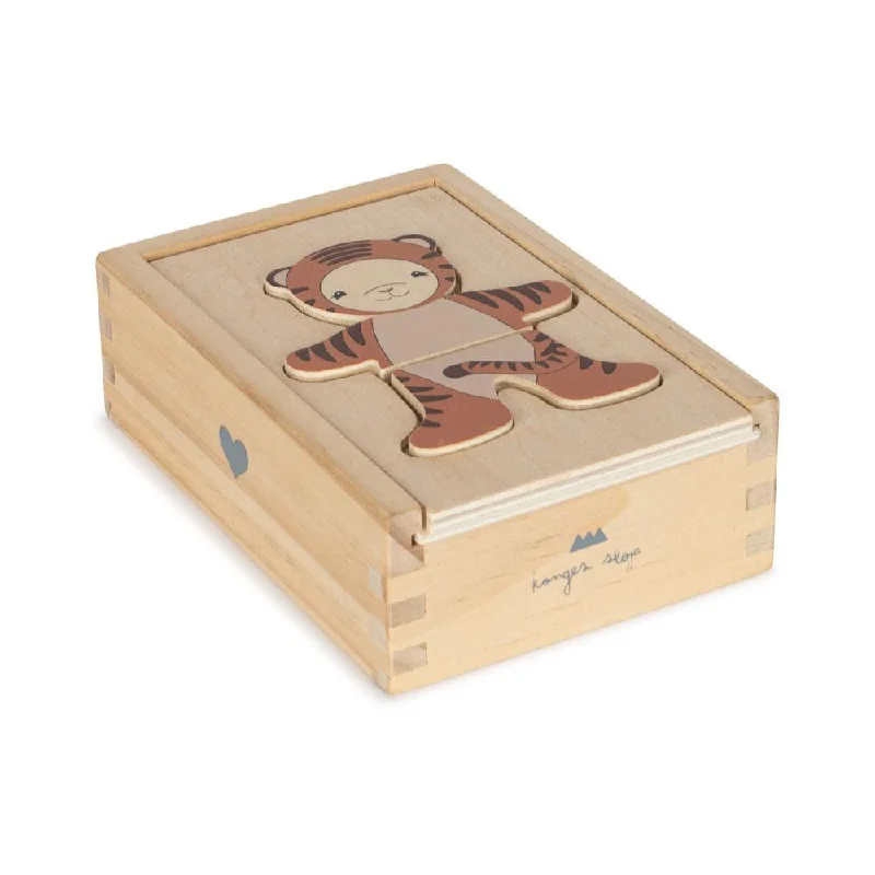 Pet ProductsKonges Sløjd Wooden Dress-Up Teddy Puzzle | Costumes GREEN PACKAGING