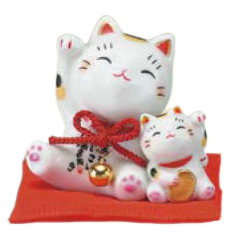 - Christmas pet Christmas clothingHug Beckoning Cats With Zabuton Cushion Porcelain Ornament - Christmas pet Christmas clothingHug Beckoning Cats With Zabuton Cushion Porcelain Ornament