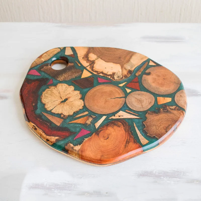- Organic cotton dog bibsWoodlands in Green Resin-Covered Scrap Wood Trivet