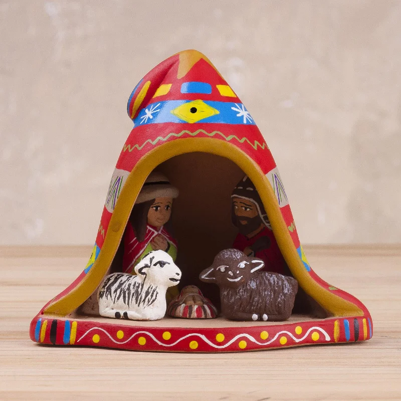 - Car dog seat beltNativity Inside a Chullo Hat Hand-Painted Andean Ceramic Nativity Figurine from Peru - Car dog seat beltNativity Inside a Chullo Hat Hand-Painted Andean Ceramic Nativity Figurine from Peru