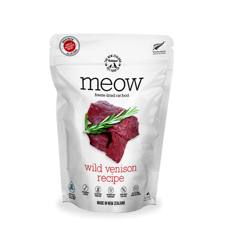    - Cat food for spayed/neutered cats  New Zealand Pet Food Co. Meow Treats Venison