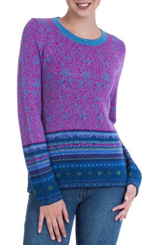 - Remote interactive pet feederAndean Flowers 100% Alpaca Pullover in Fuchsia Floral from Peru - Remote interactive pet feederAndean Flowers 100% Alpaca Pullover in Fuchsia Floral from Peru