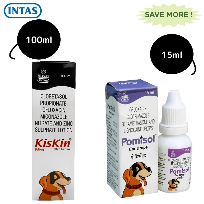 - Remote interactive pet feederIntas Pomisol Ear Drops (15ml) and Kiskin Lotion (100ml) for Dogs & Cats Combo - Remote interactive pet feederIntas Pomisol Ear Drops (15ml) and Kiskin Lotion (100ml) for Dogs & Cats Combo