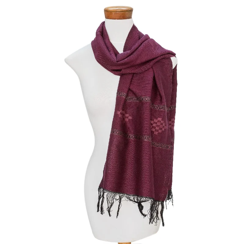 - Organic cotton dog bibsDiamond Diva in Purple Handwoven Purple Cotton Blend Scarf with Diamond Motif - Organic cotton dog bibsDiamond Diva in Purple Handwoven Purple Cotton Blend Scarf with Diamond Motif