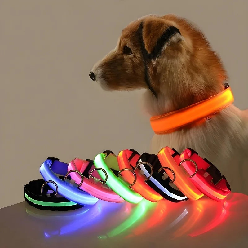 Christmas Dog Collar Nylon LED Night Safety Flashing Glow