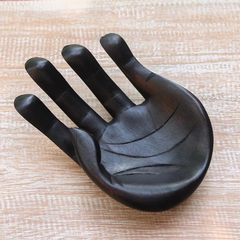 - Chinchilla cooling ice nest ceramic plateBlack Palm Hand-Carved Wood Sculpture of a Hand in Black from Indonesia - Chinchilla cooling ice nest ceramic plateBlack Palm Hand-Carved Wood Sculpture of a Hand in Black from Indonesia